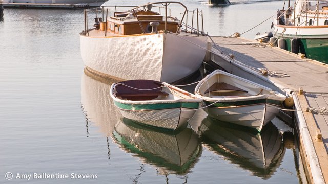 BBS built tenders nestled on the dock